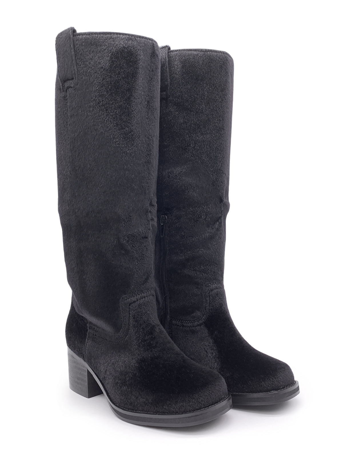 ADELMA - Stivali biker in cavallino con zip laterale