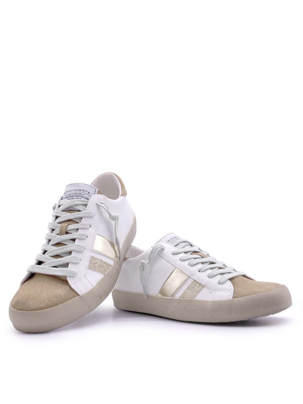 AFRODITE - Sneakers in ecopelle e camoscio con stringhe