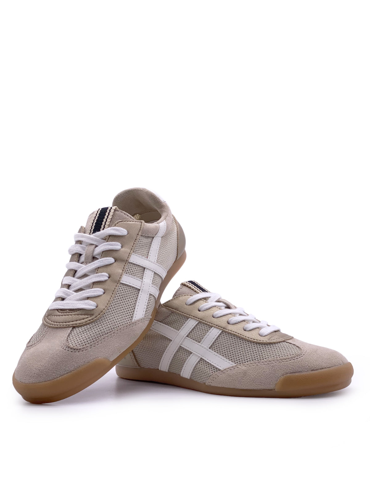 AISHA - Sneakers in camoscio e tessuto con stringhe