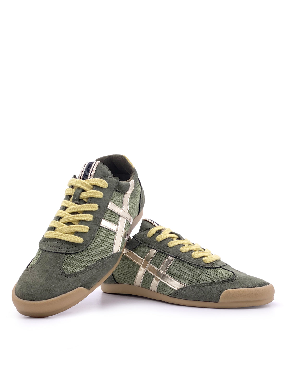 AISHA - Sneakers in camoscio e tessuto con stringhe