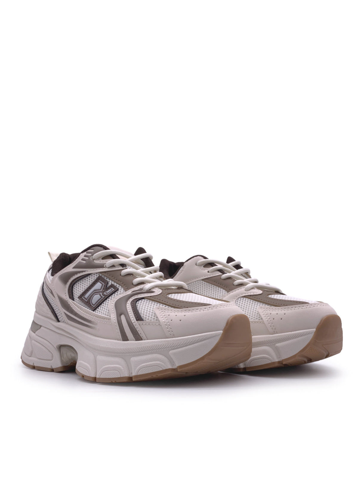 ALBA - Sneakers in ecopelle e tessuto con stringhe