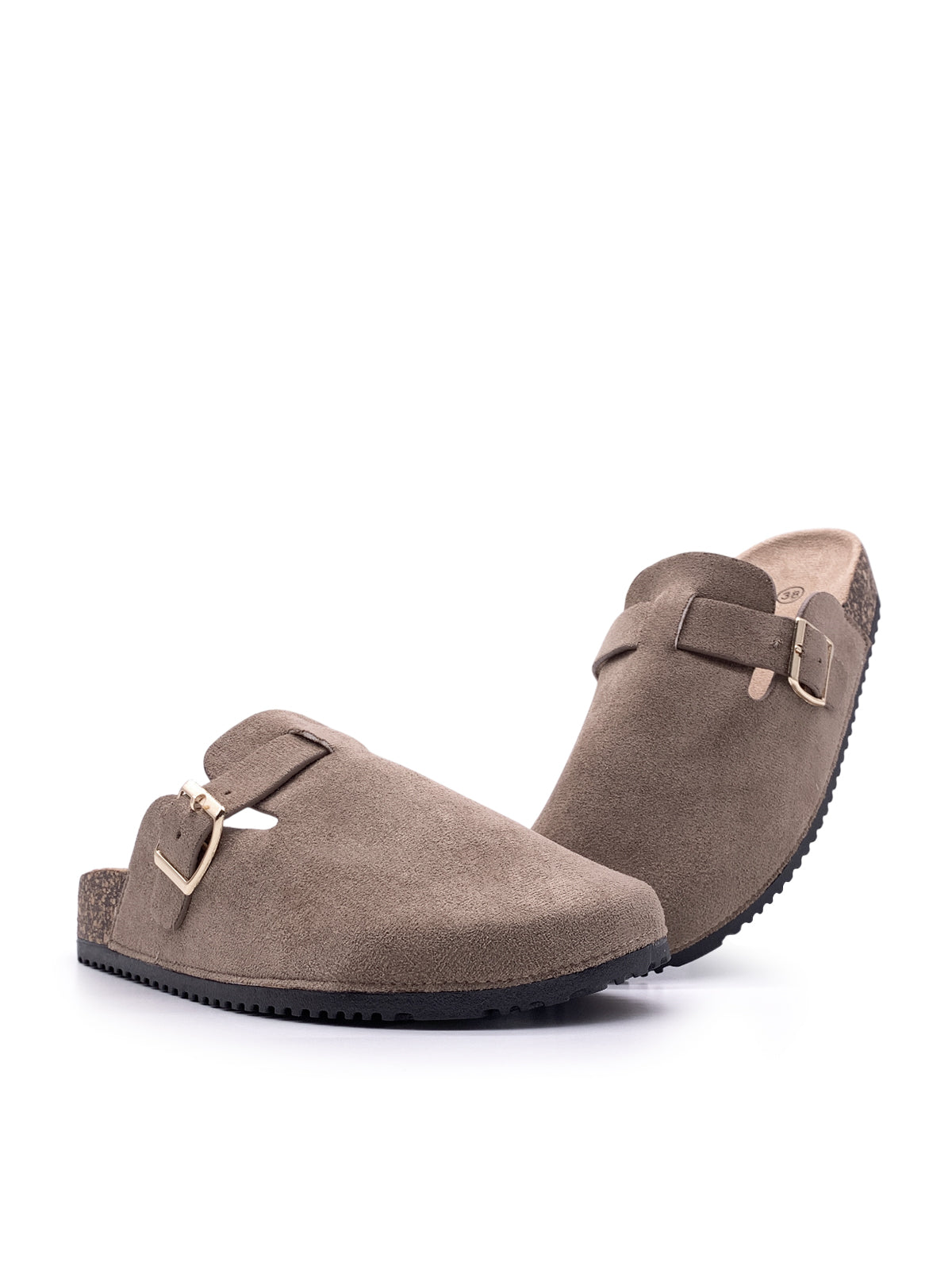 ALESSIA - Ciabatte in camoscio con fibbia