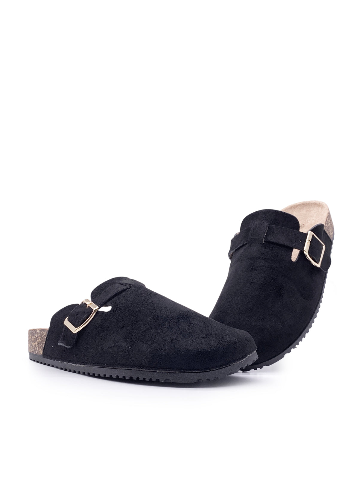ALESSIA - Ciabatte in camoscio con fibbia