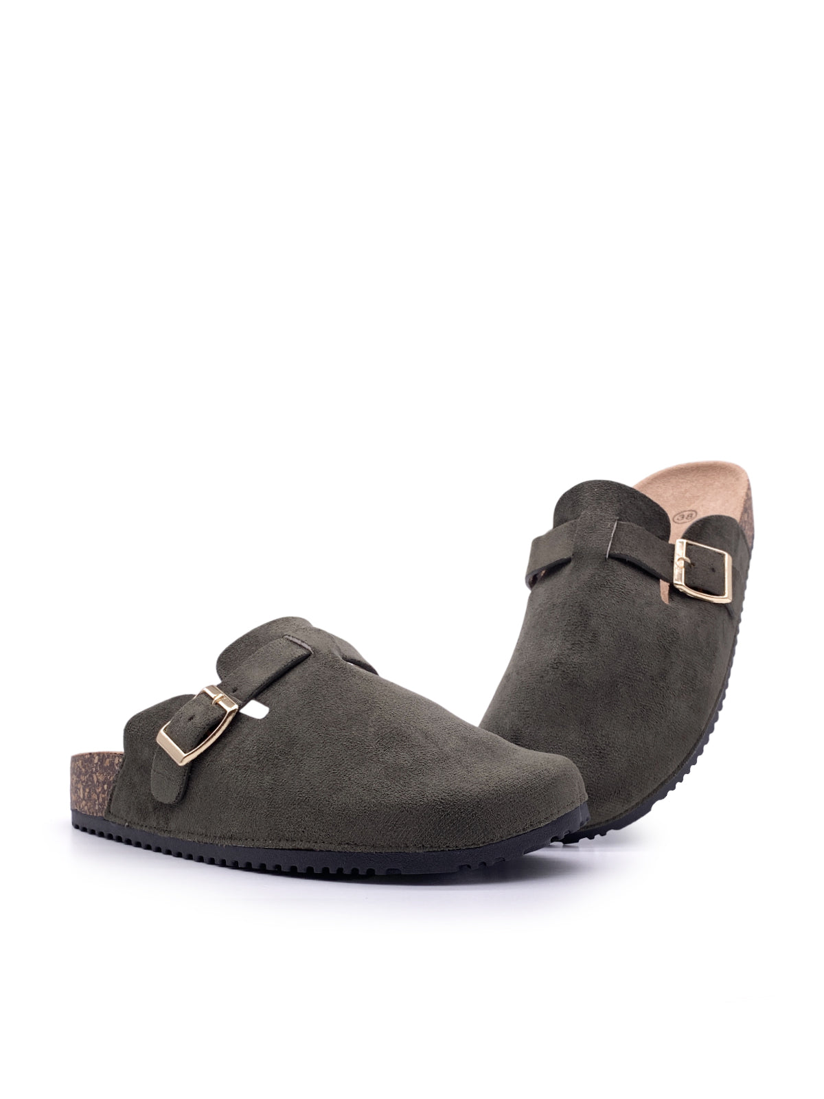 ALESSIA - Ciabatte in camoscio con fibbia