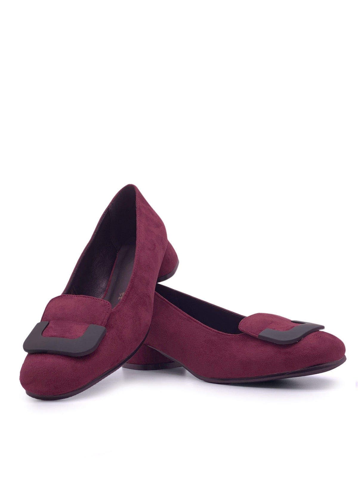 ALIDA - Ballerine con tacco in camoscio con accessorio
