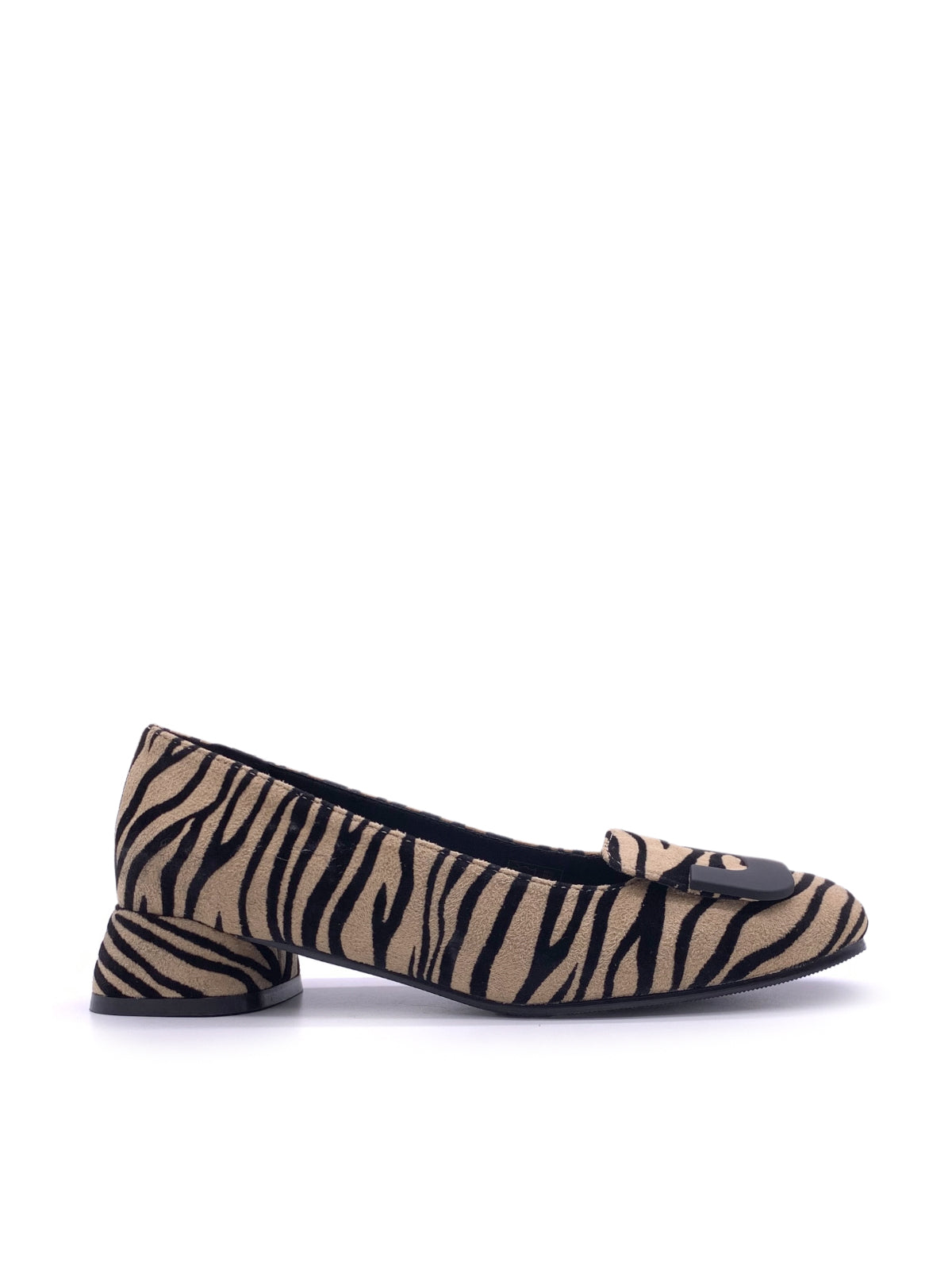 ALIDA - Ballerine con tacco in camoscio con accessorio