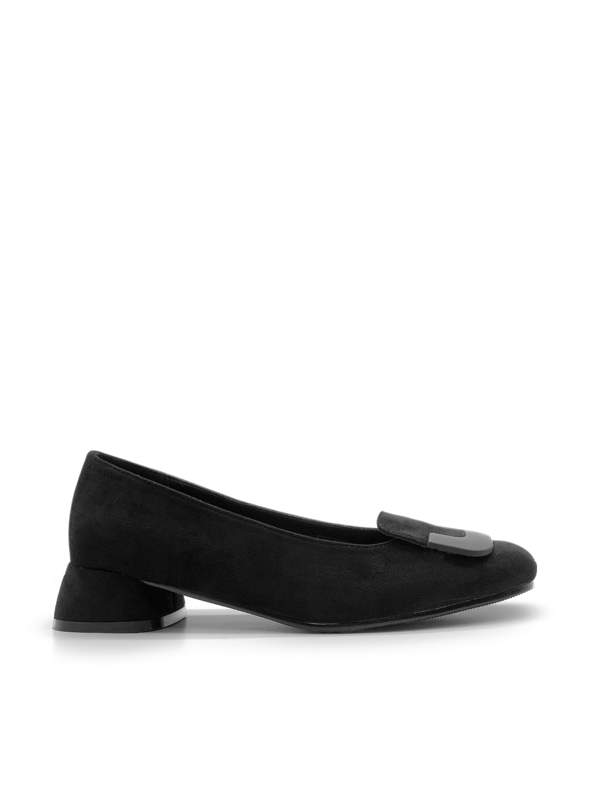 ALIDA - Ballerine con tacco in camoscio con accessorio