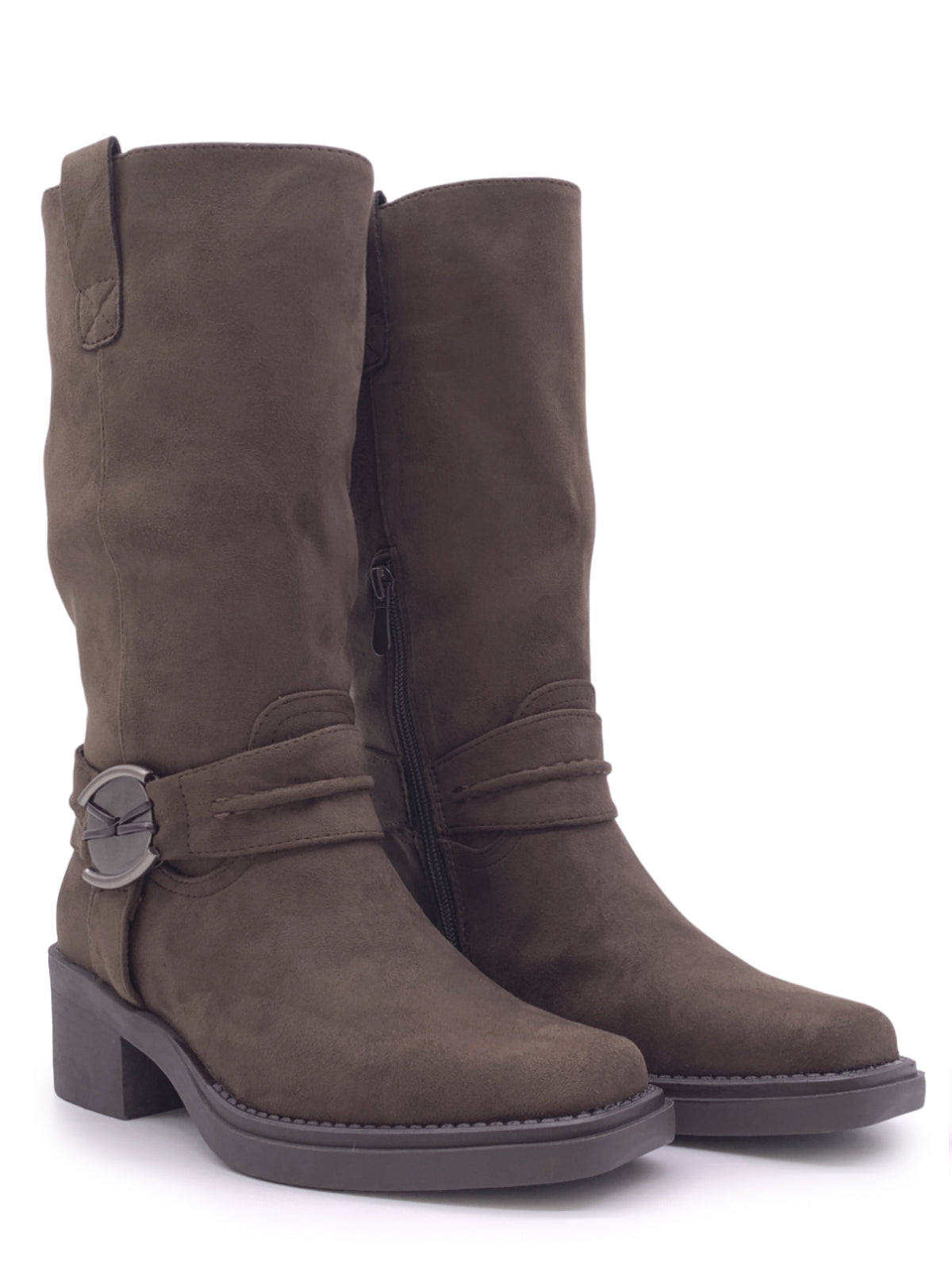 ALVA - Stivali texani in ecopelle con punta quadrata