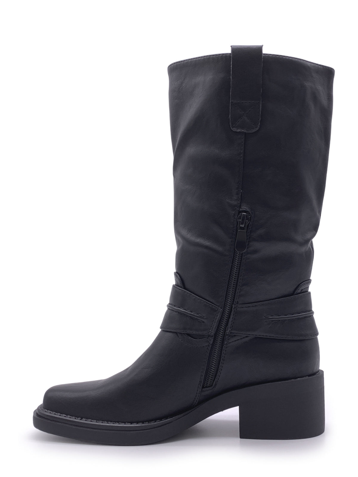 ALVA - Stivali texani in ecopelle con punta quadrata