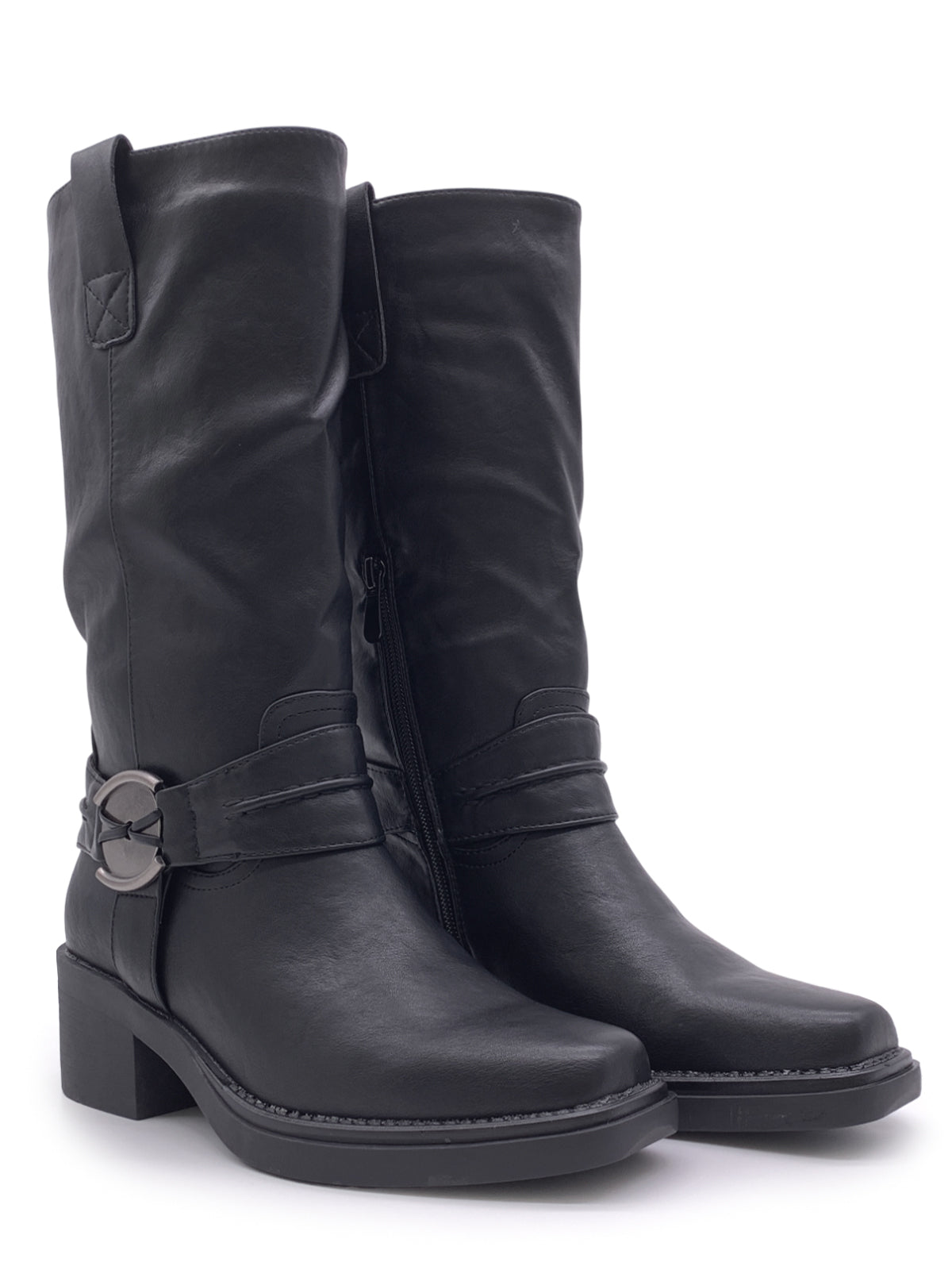 ALVA - Stivali texani in ecopelle con punta quadrata