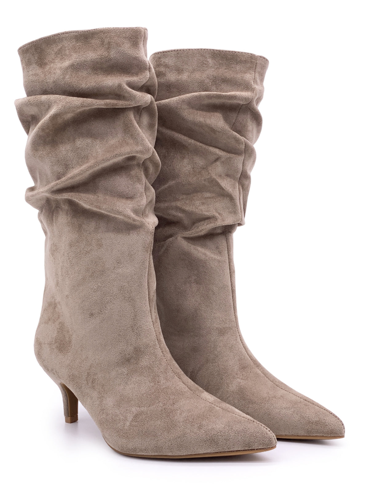 AMBER - Stivali in camoscio con arriccio