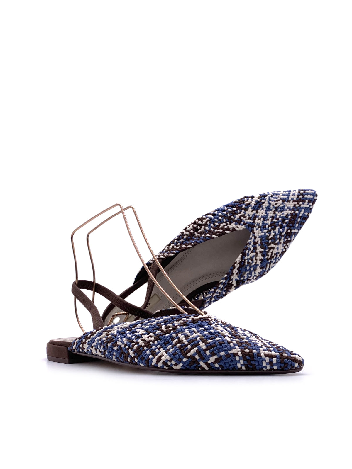 AMBER - Ballerine slingback in tessuto intrecciato