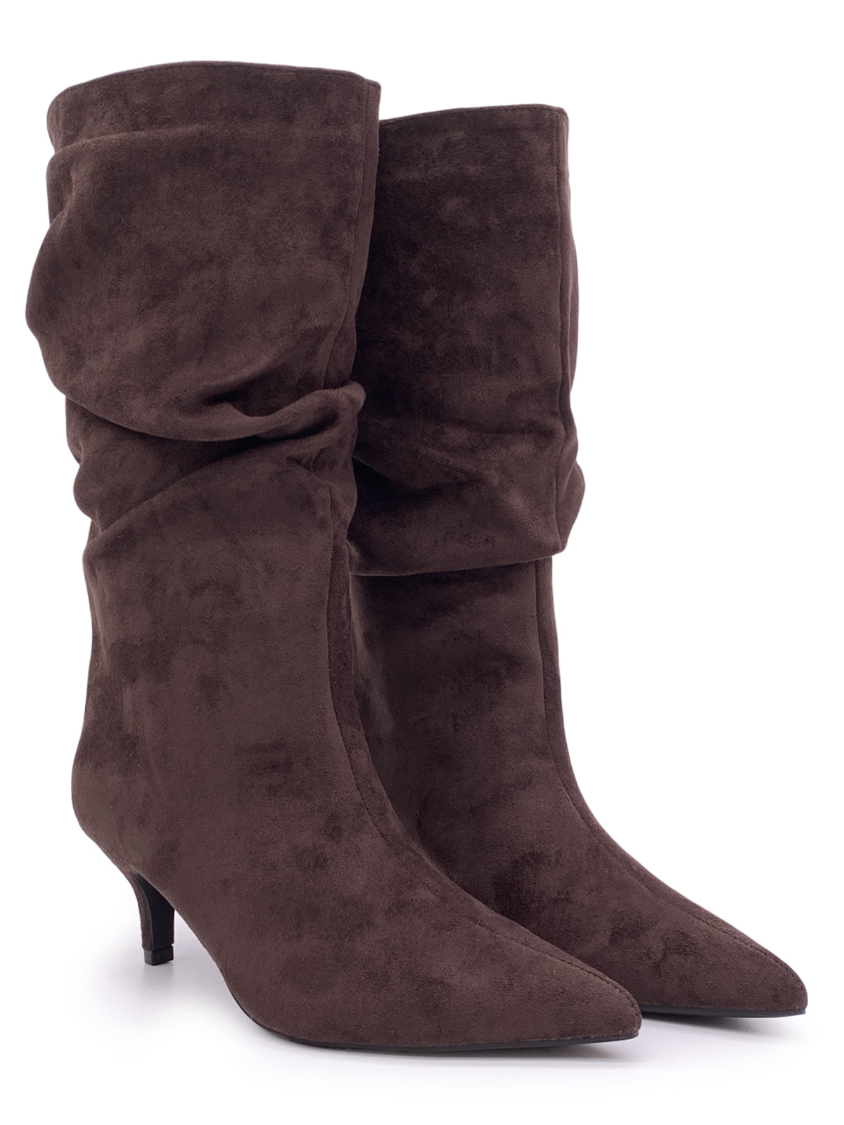 AMBER - Stivali in camoscio con arriccio