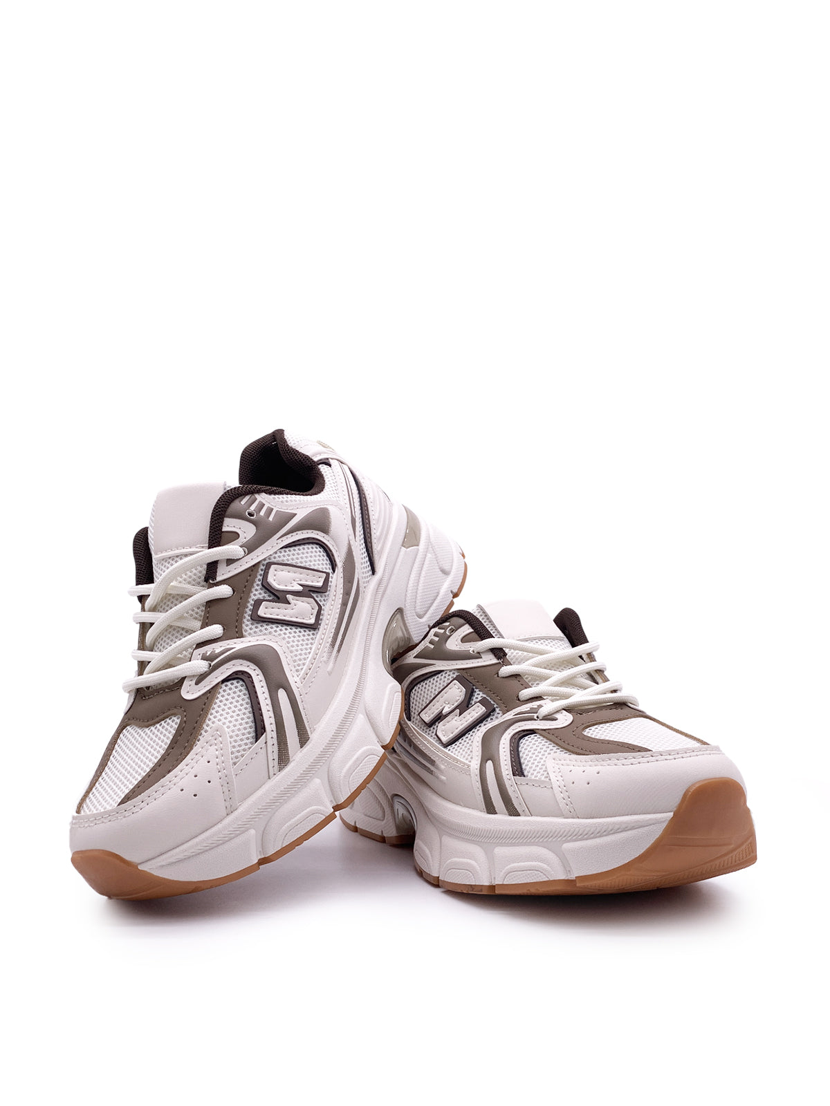 ANNAGRAZIA - Sneakers in ecopelle e tessuto con stringhe