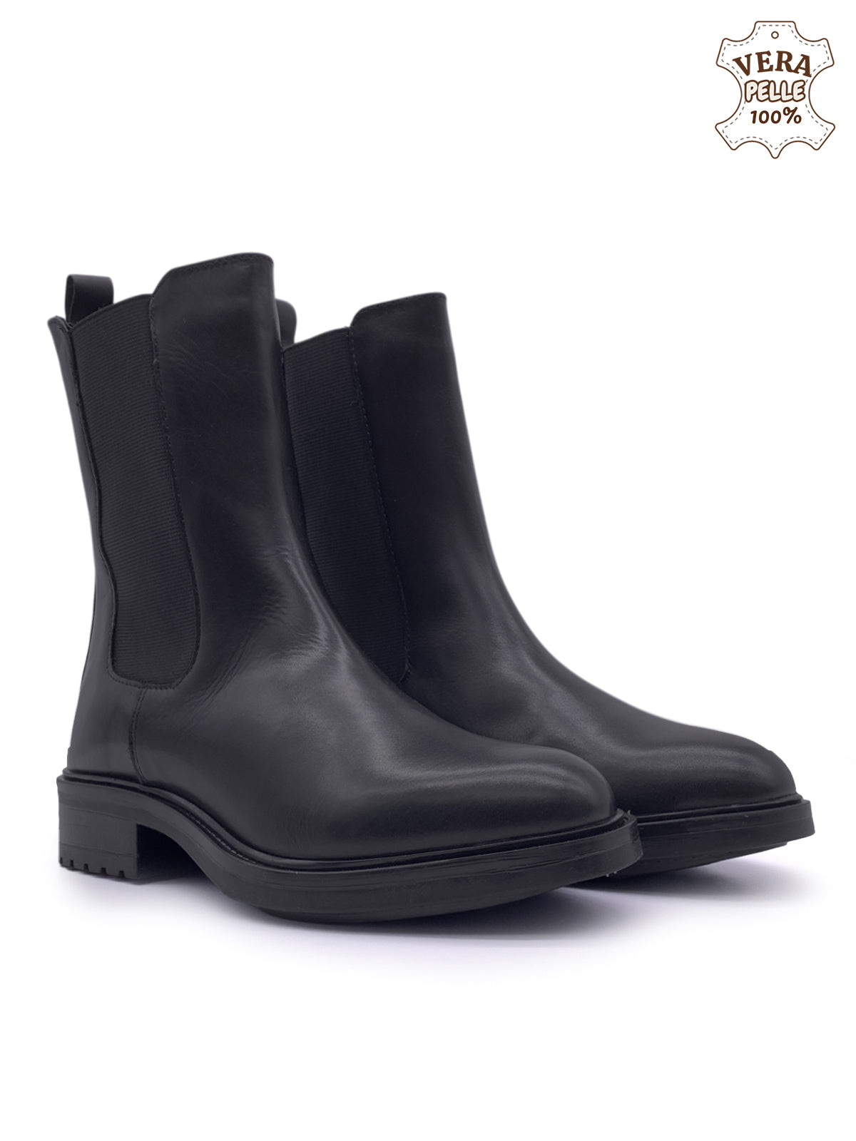 ARISHA - Stivaletti 3/4 in Vera Pelle con elastici