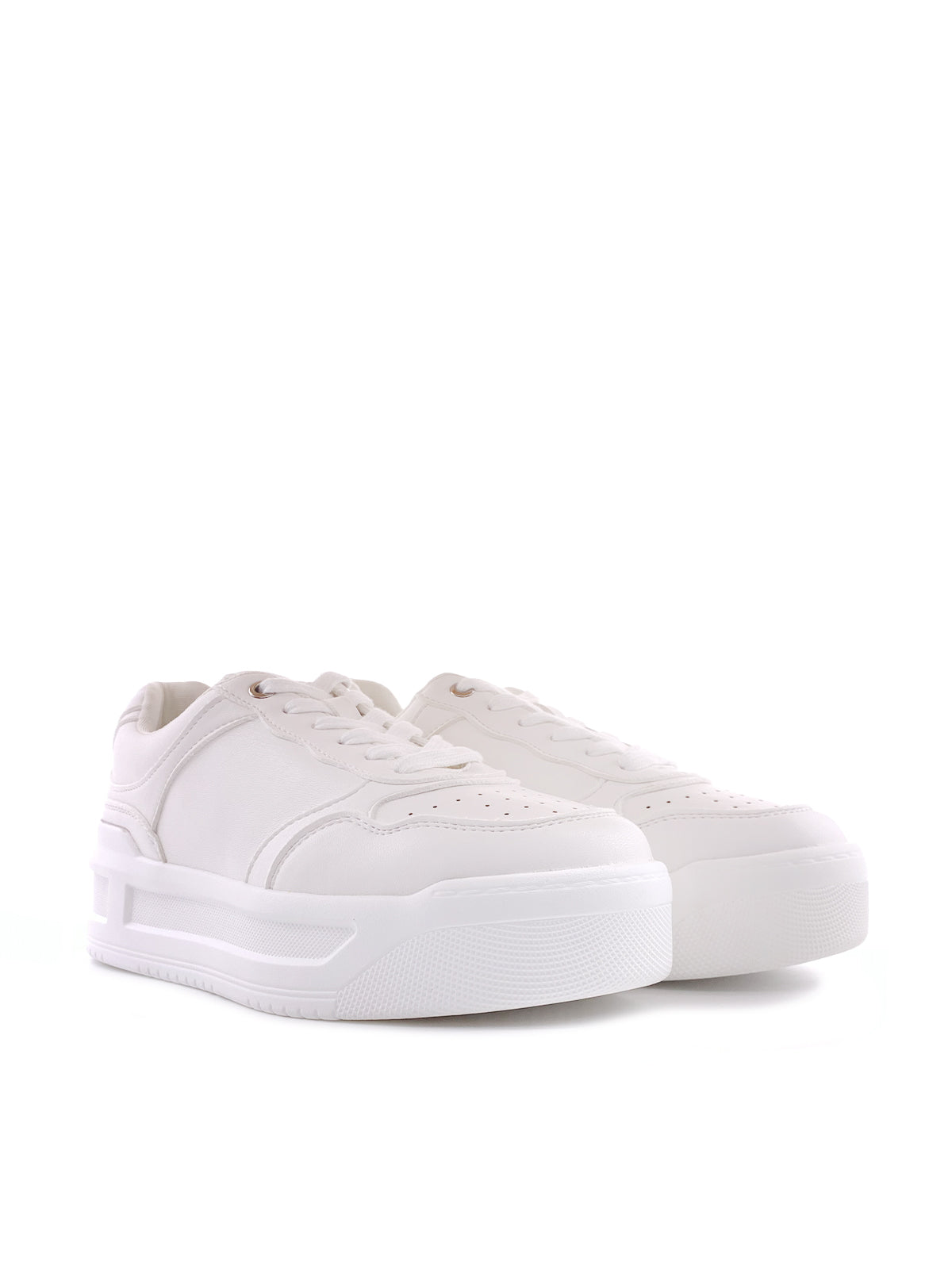 BECKY - Sneakers in ecopelle e denim con stringhe