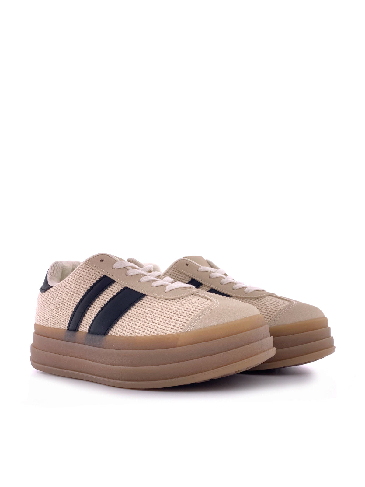 BOJANA - Sneakers in ecopelle e tessuto con stringhe
