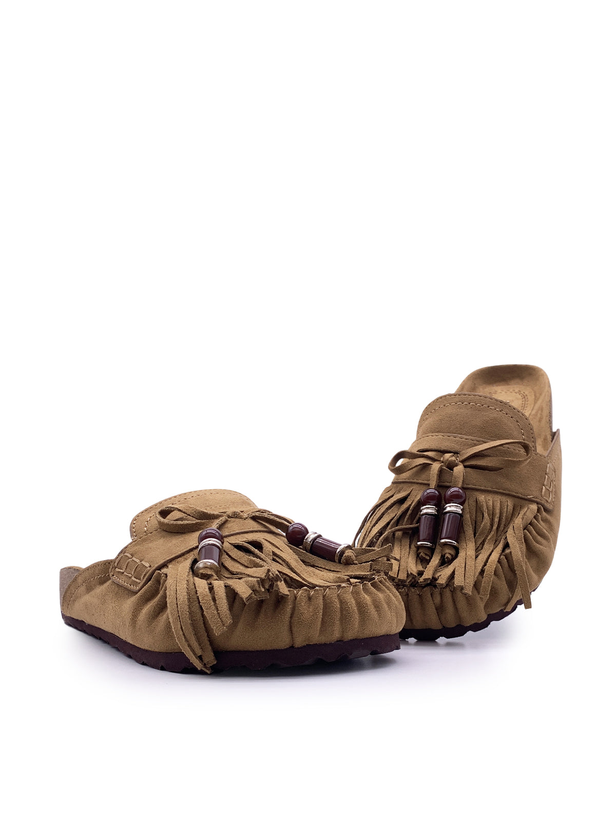 BRENDA - Sabot in camoscio con frange