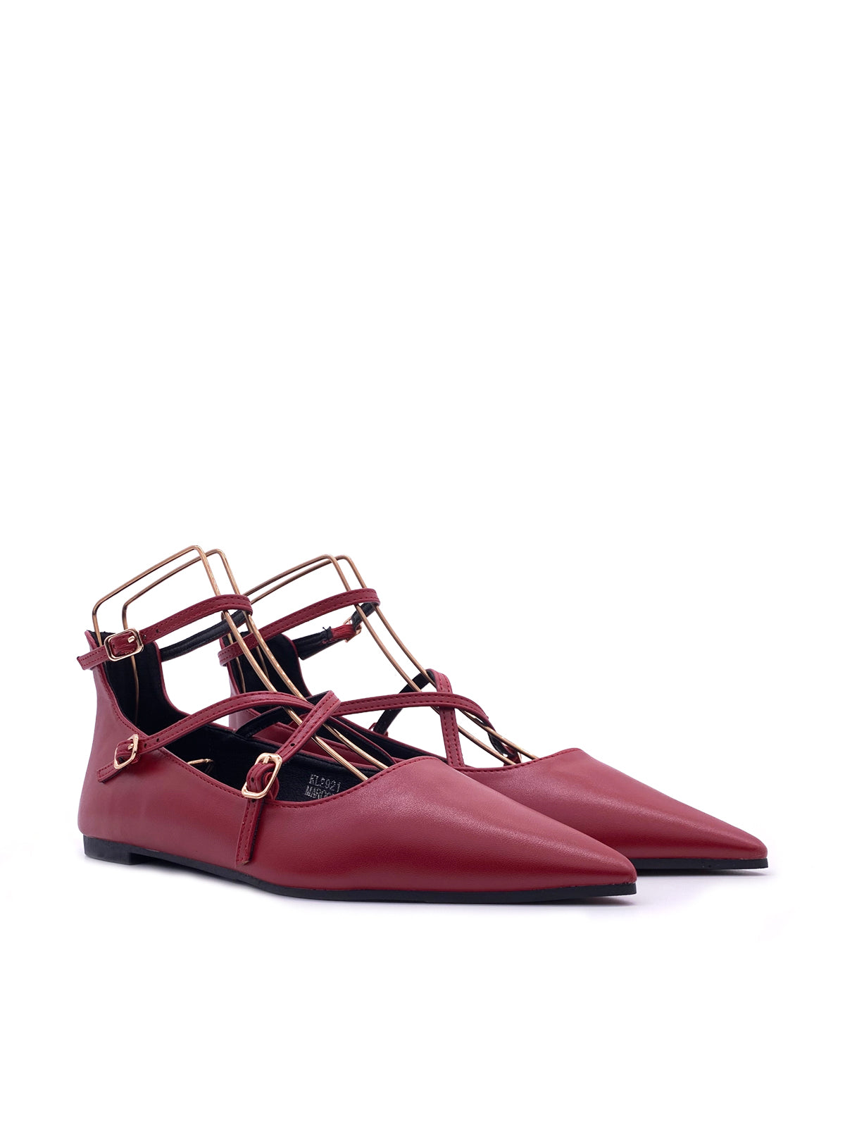 CRYSTAL - Ballerine in ecopelle con fascette