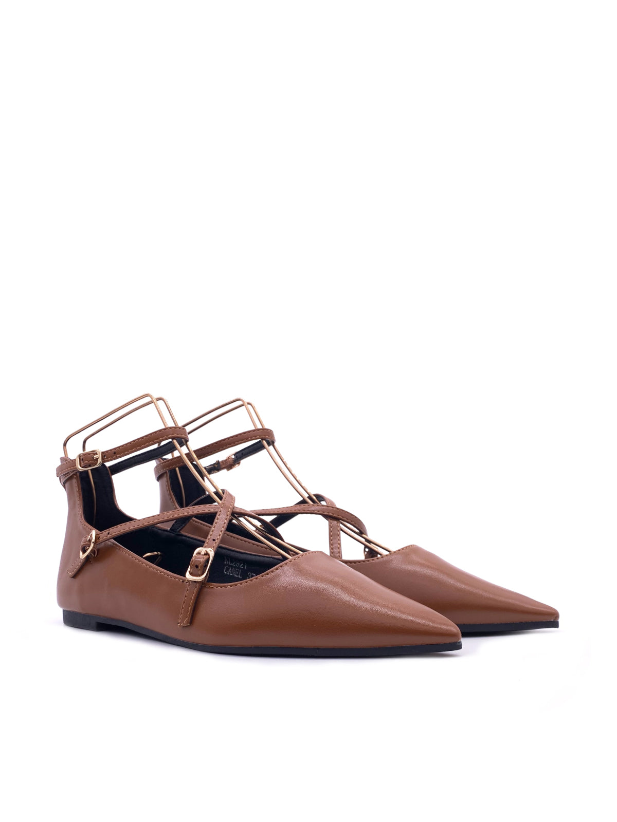 CRYSTAL - Ballerine in ecopelle con fascette