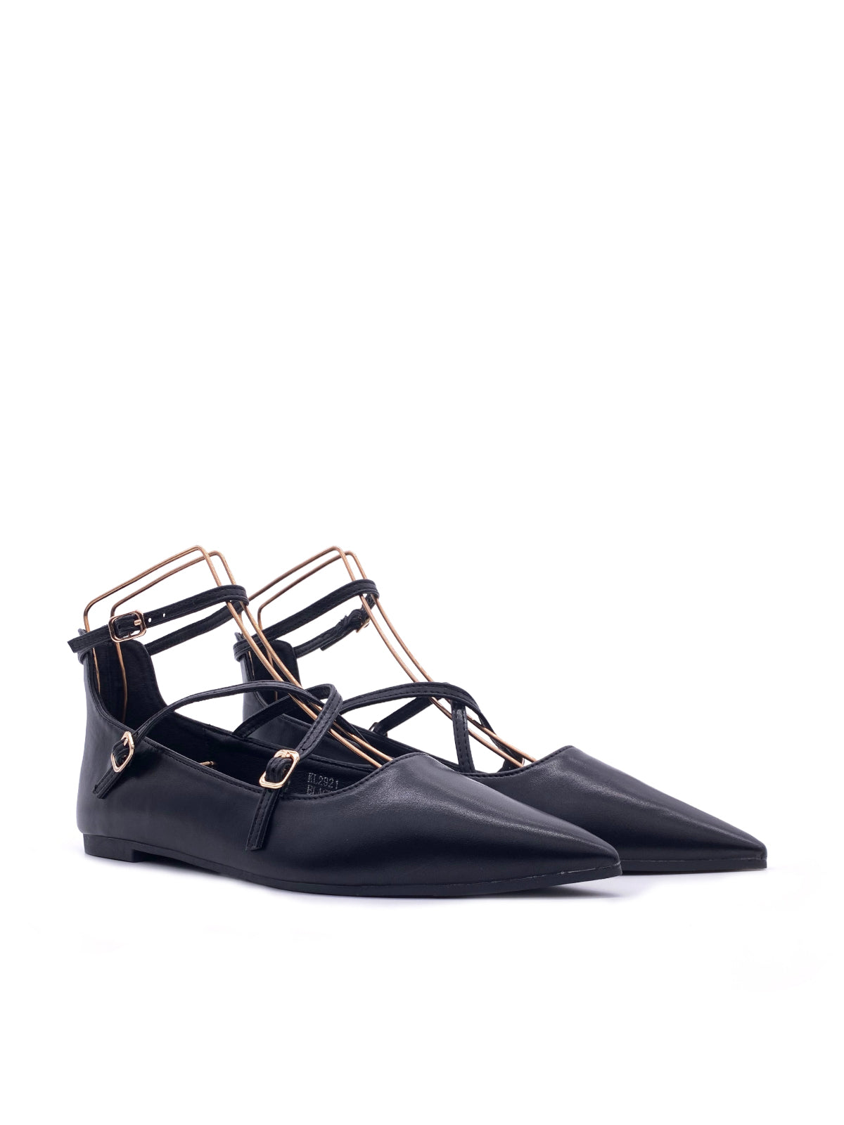 CRYSTAL - Ballerine in ecopelle con fascette