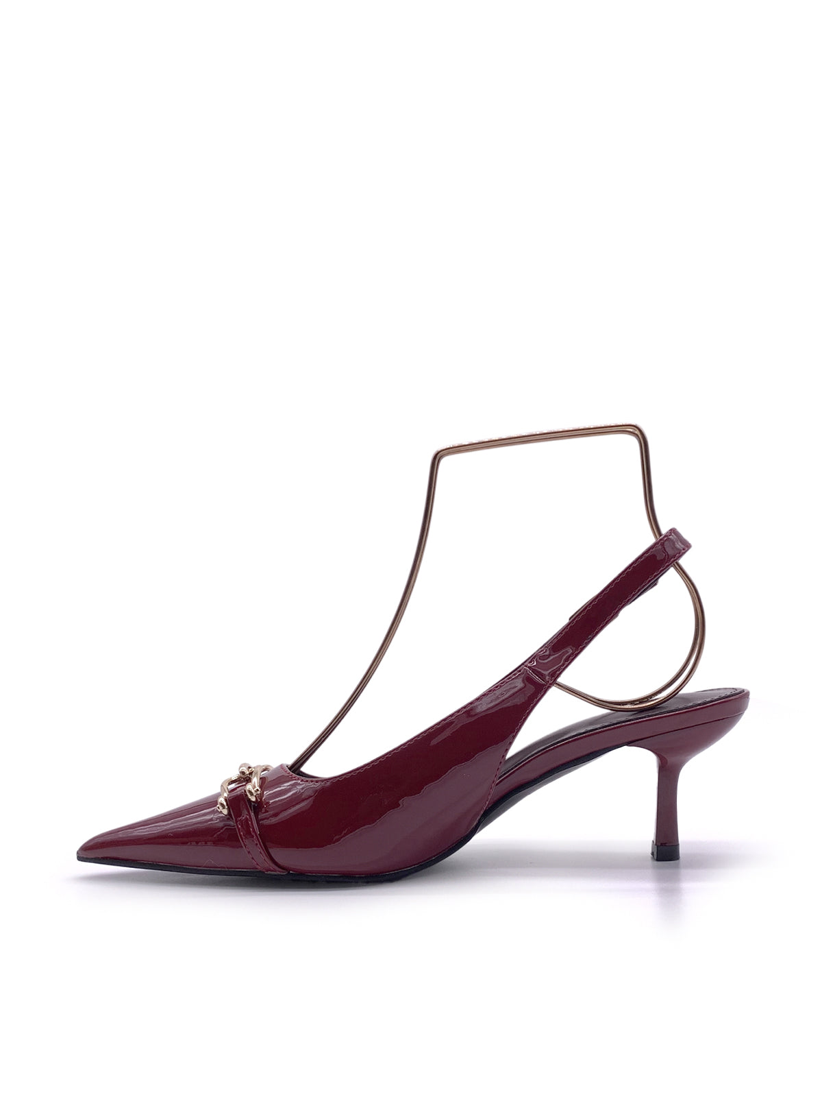 DALIA - Decolletè Slingback in vernice con morsetto decorativo
