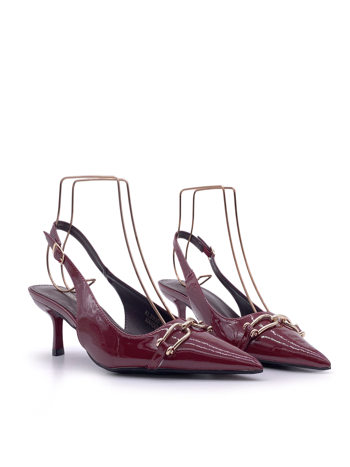 DALIA - Decolletè Slingback in vernice con morsetto decorativo