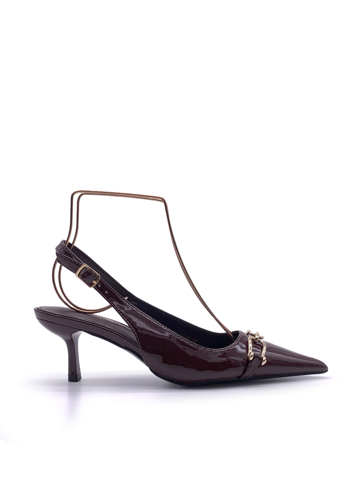 DALIA - Decolletè Slingback in vernice con morsetto decorativo