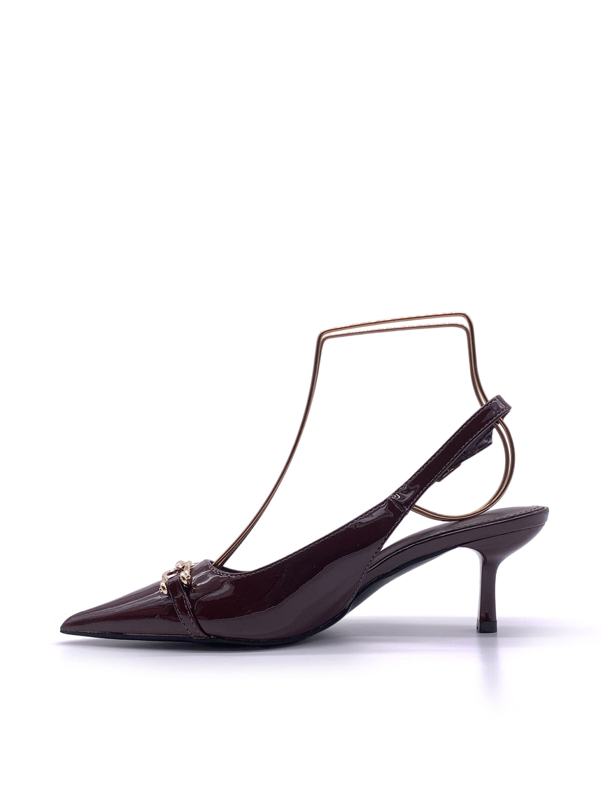DALIA - Decolletè Slingback in vernice con morsetto decorativo
