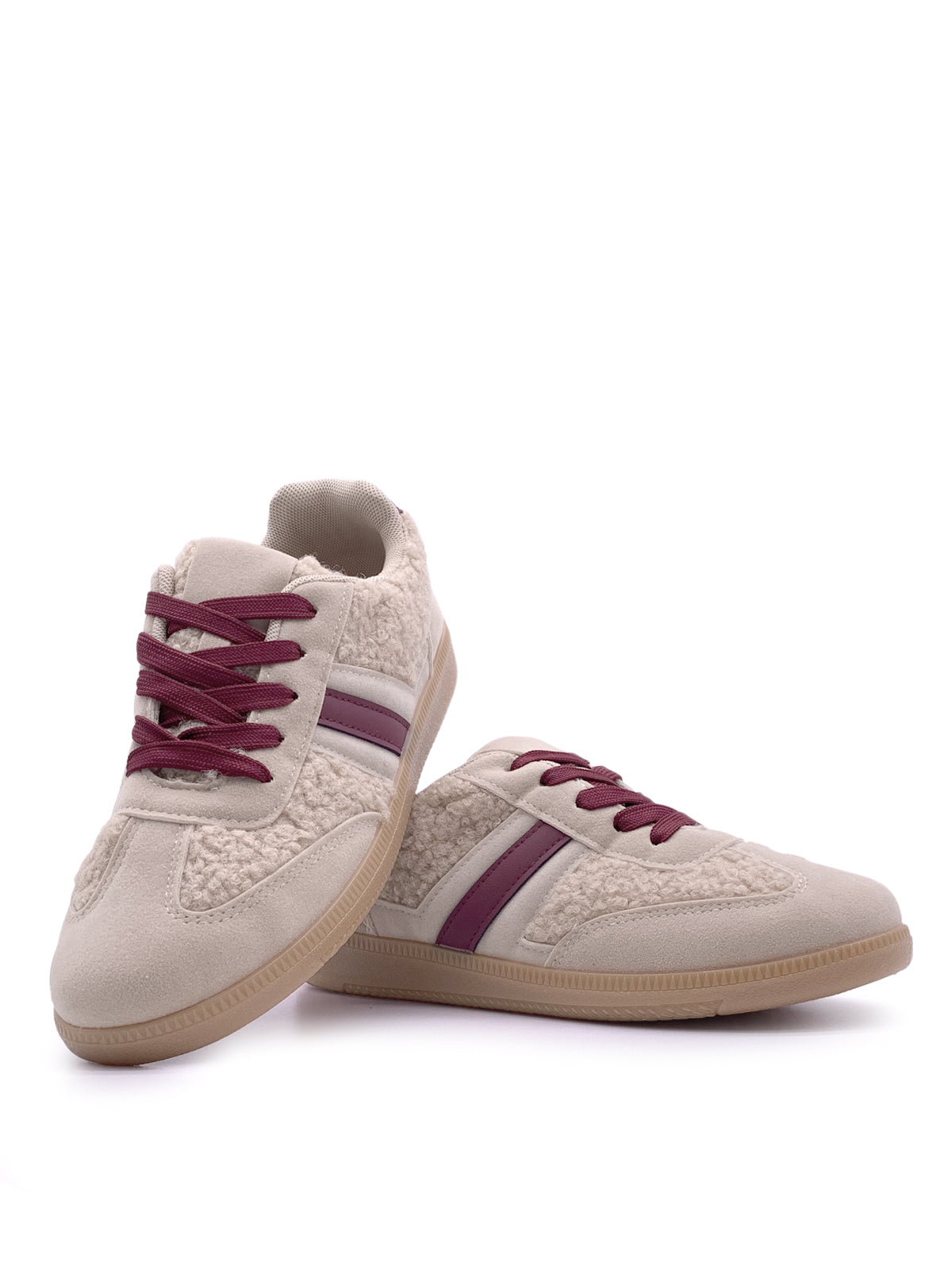 DARIA - Sneakers in ecopelle e tessuto modello teddy