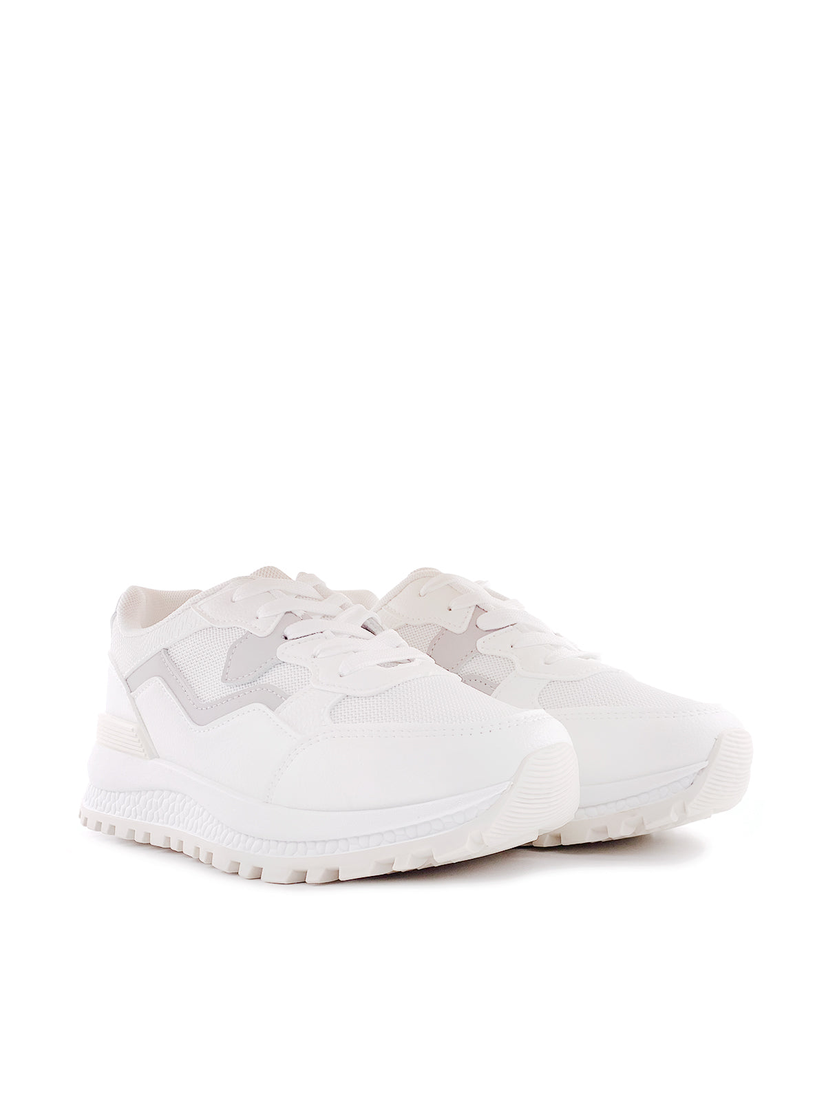 DEMETRA - Sneakers in ecopelle e tessuto con stringhe