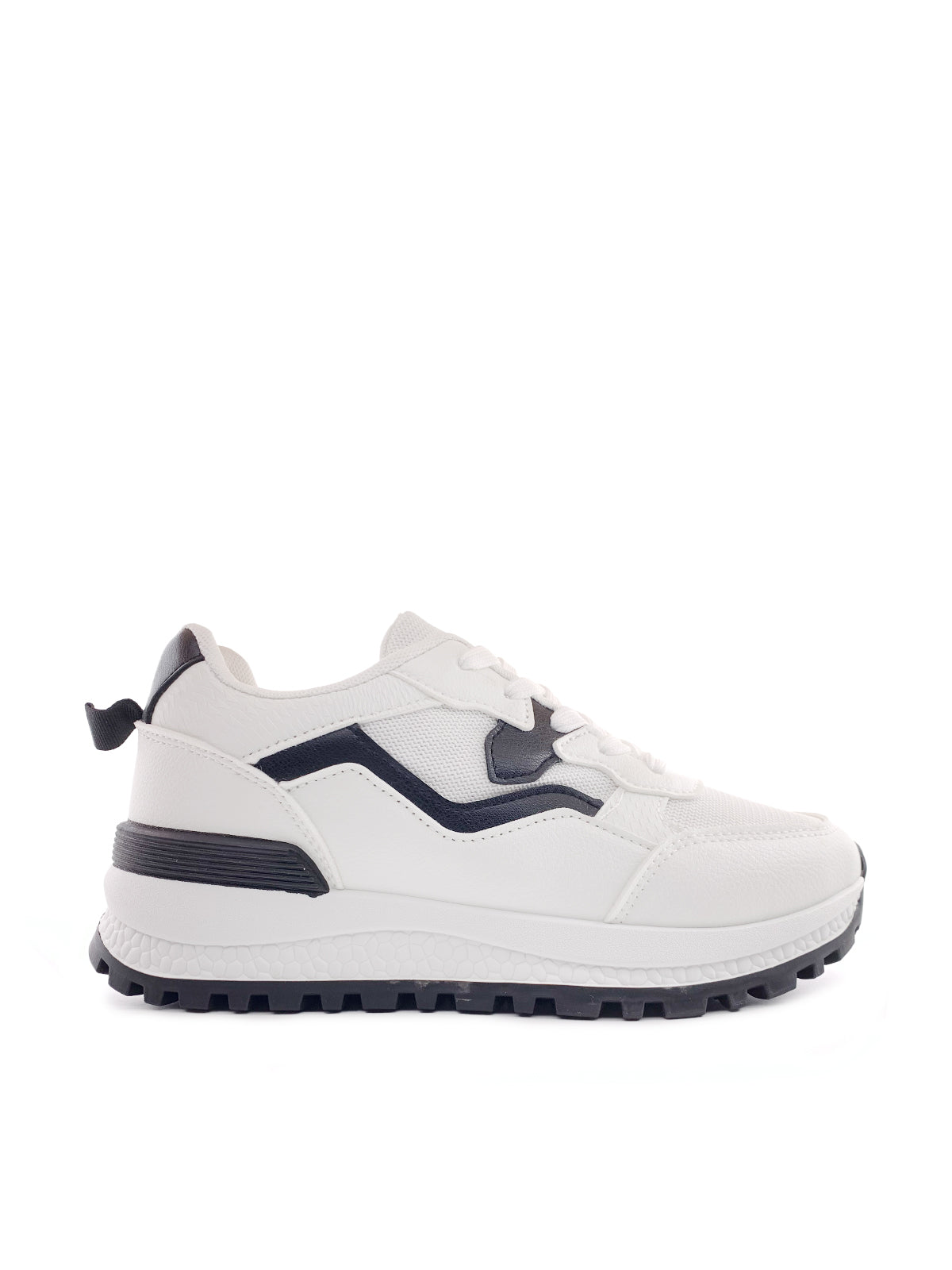 DEMETRA - Sneakers in ecopelle e tessuto con stringhe