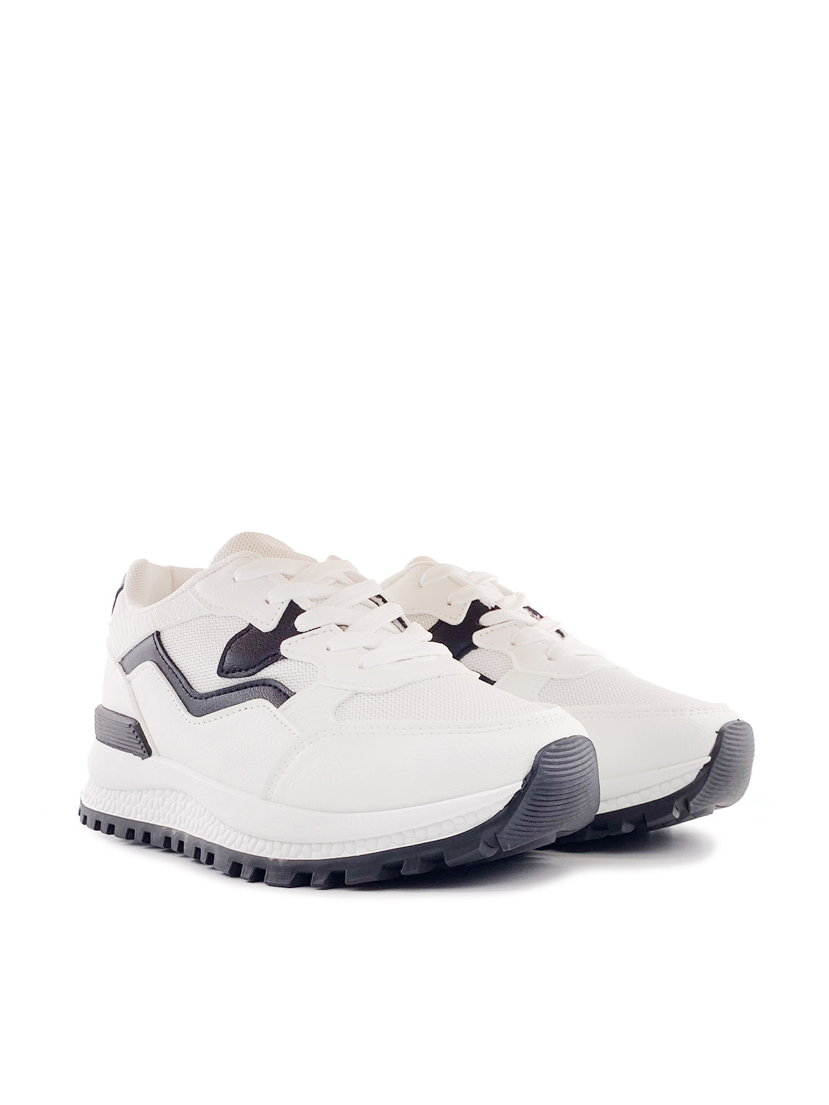 DEMETRA - Sneakers in ecopelle e tessuto con stringhe