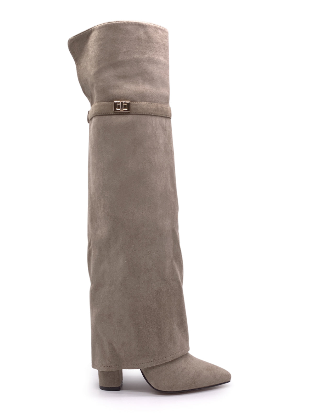 DOLORES - Stivali al ginocchio con risvolto e fibbia decorativa