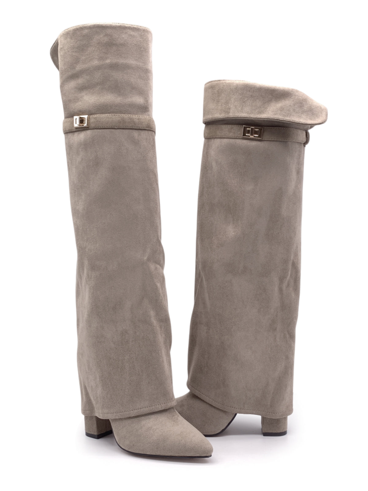 DOLORES - Stivali al ginocchio con risvolto e fibbia decorativa