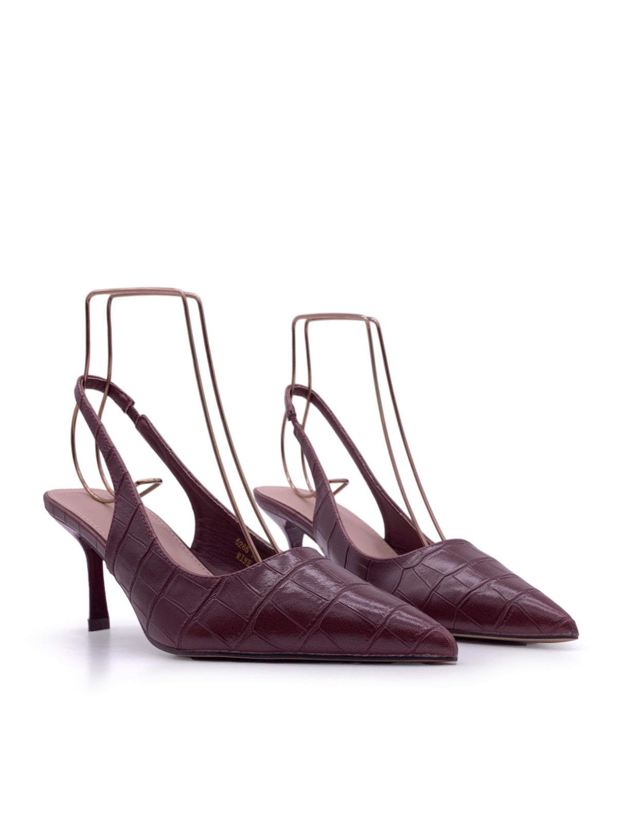 DOMENIQUE - Decolletè Slingback in ecopelle stampa coccodrillo
