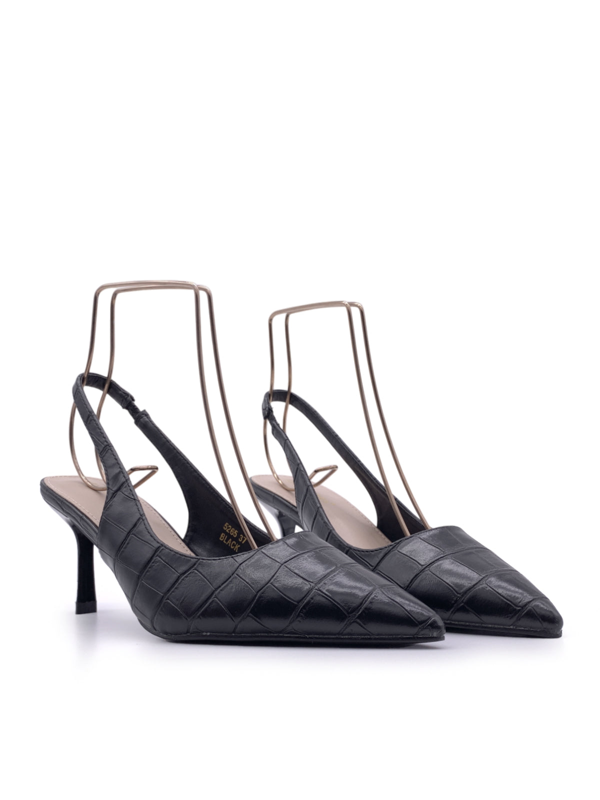 DOMENIQUE - Decolletè Slingback in ecopelle stampa coccodrillo
