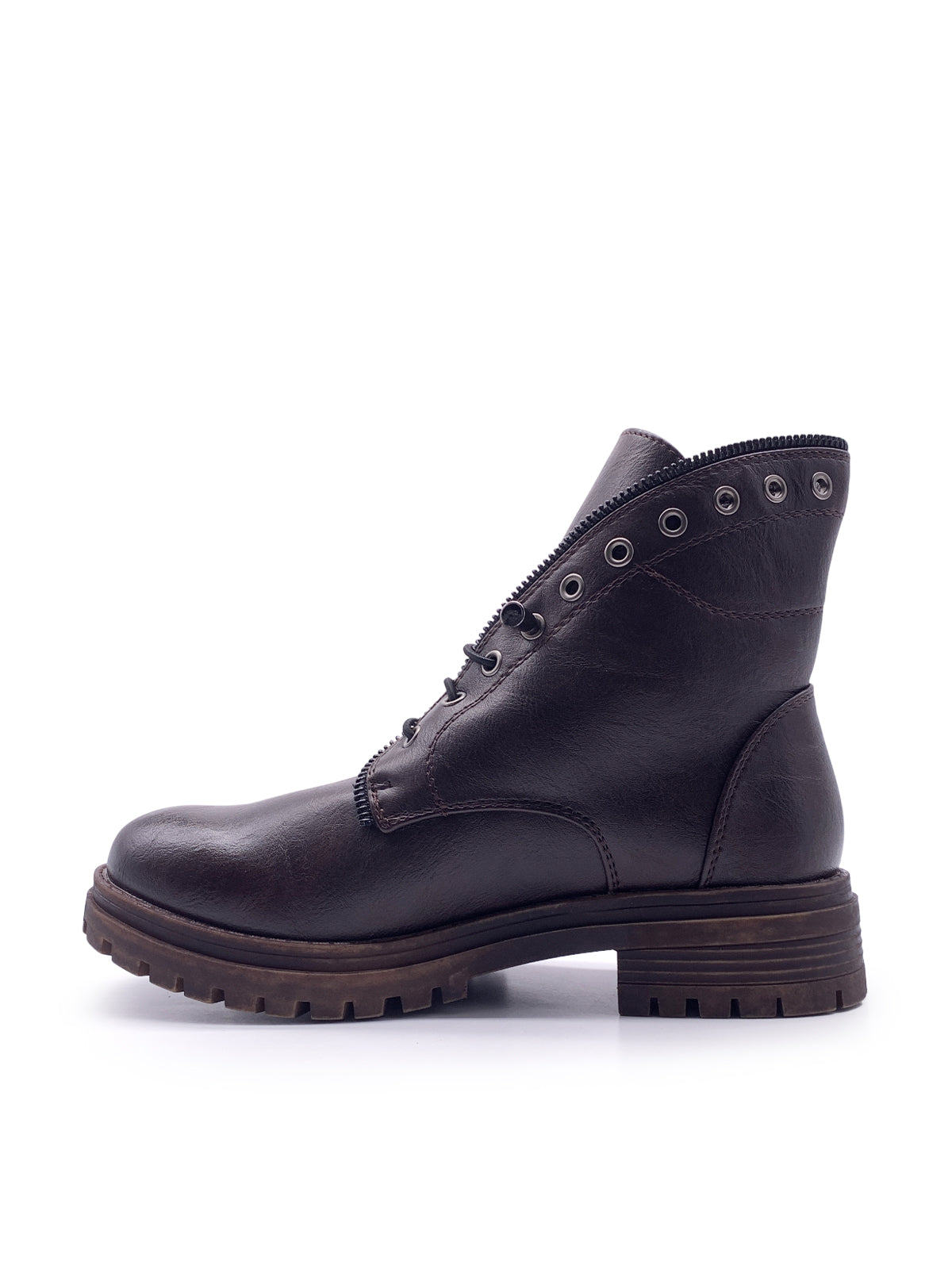 DOROTA - Stivaletti anfibi in ecopelle con occhielli