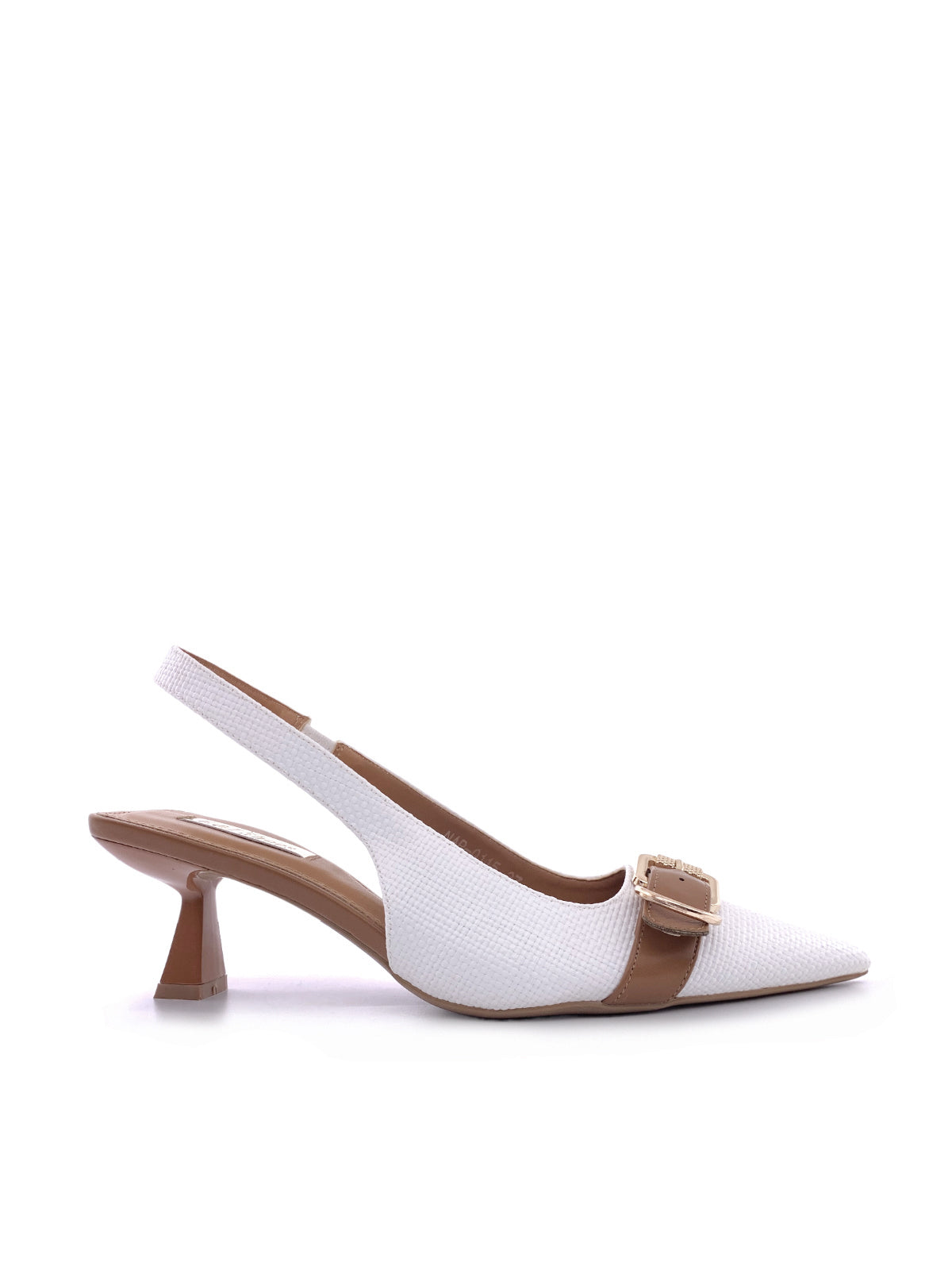 EDVIGE - Decolletè Slingback in rafia con cinturino e fibbia decorativa