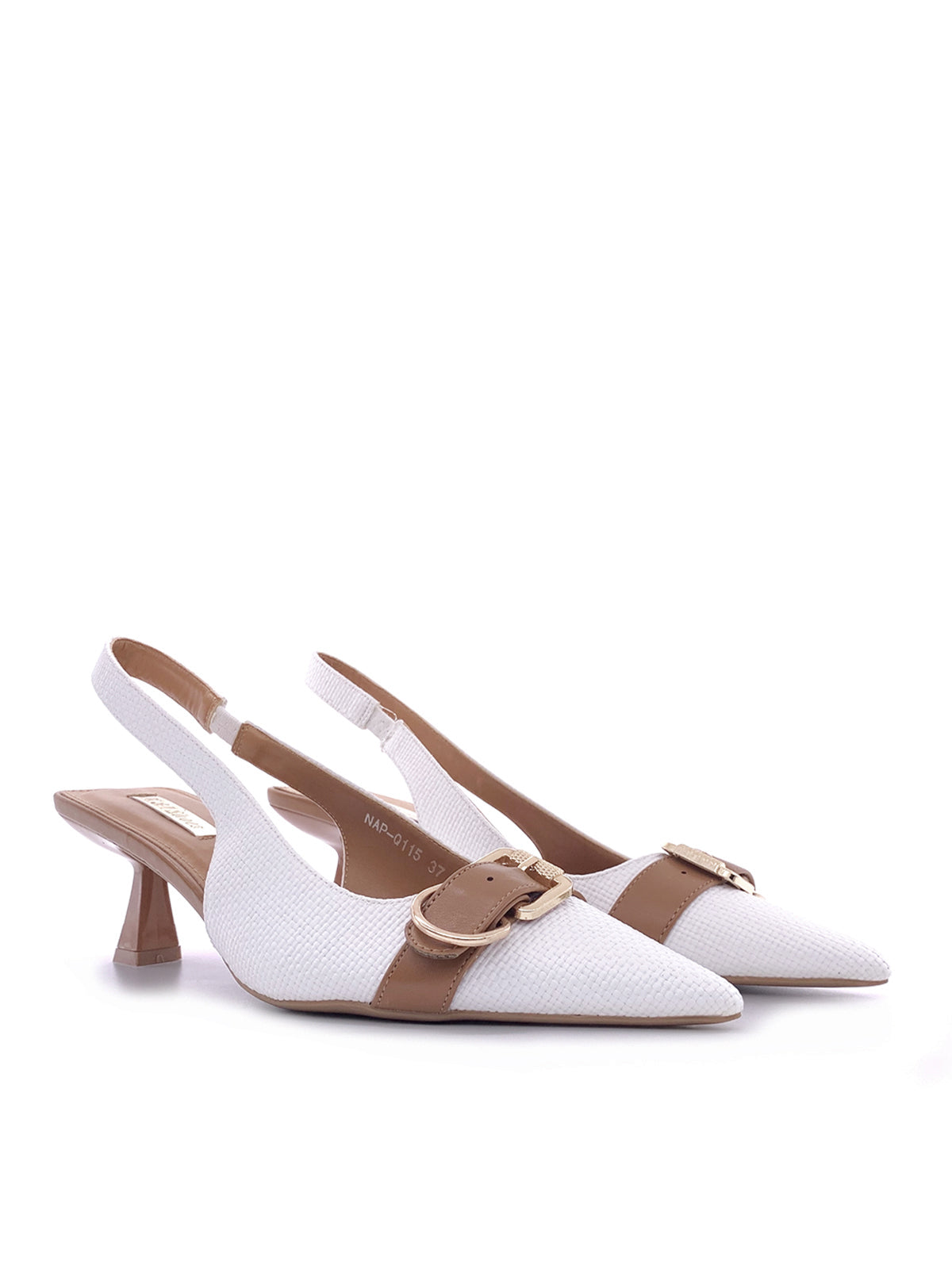 EDVIGE - Decolletè Slingback in rafia con cinturino e fibbia decorativa