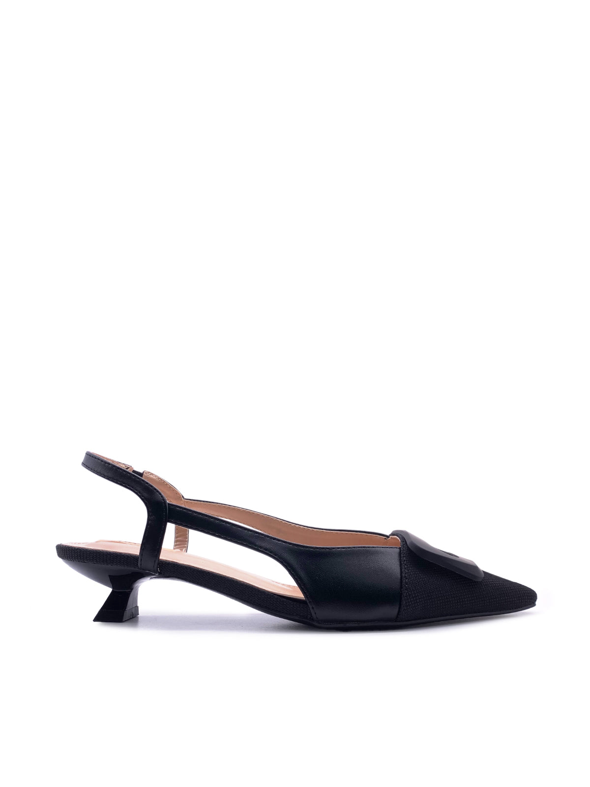 ELORA - Decolletè Slingback in ecopelle e tessuto con elastico