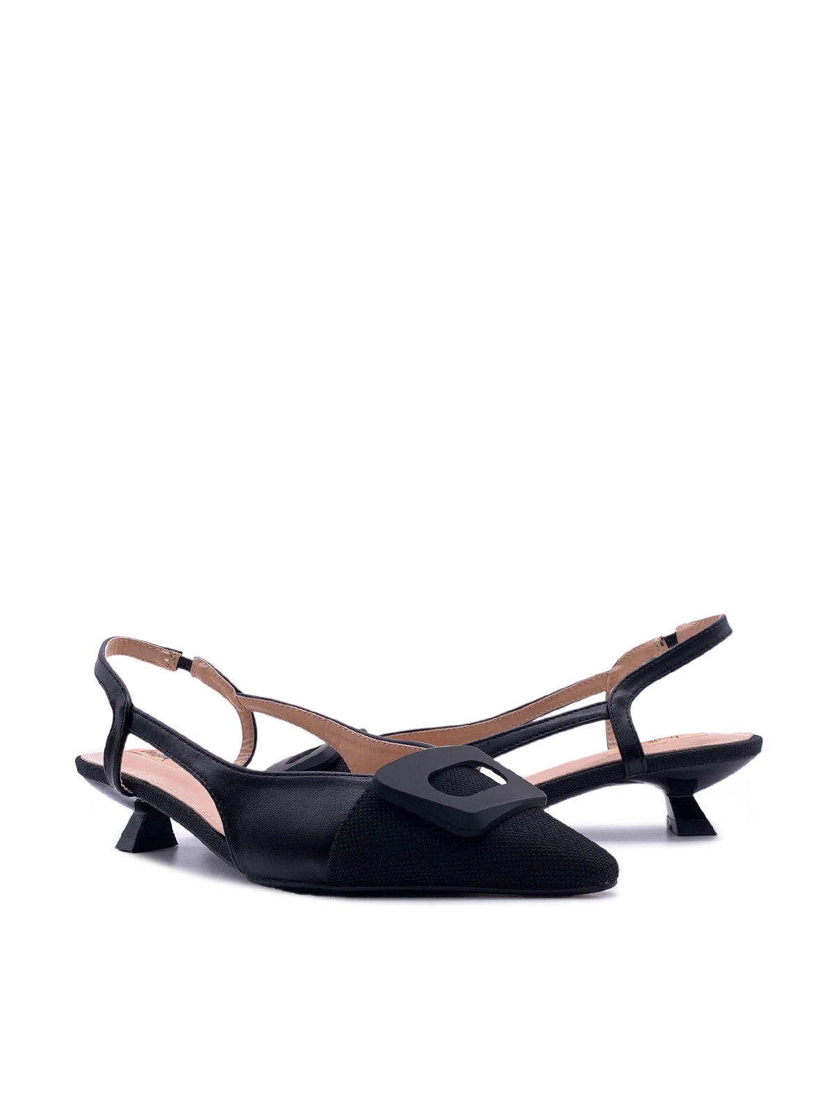 ELORA - Decolletè Slingback in ecopelle e tessuto con elastico