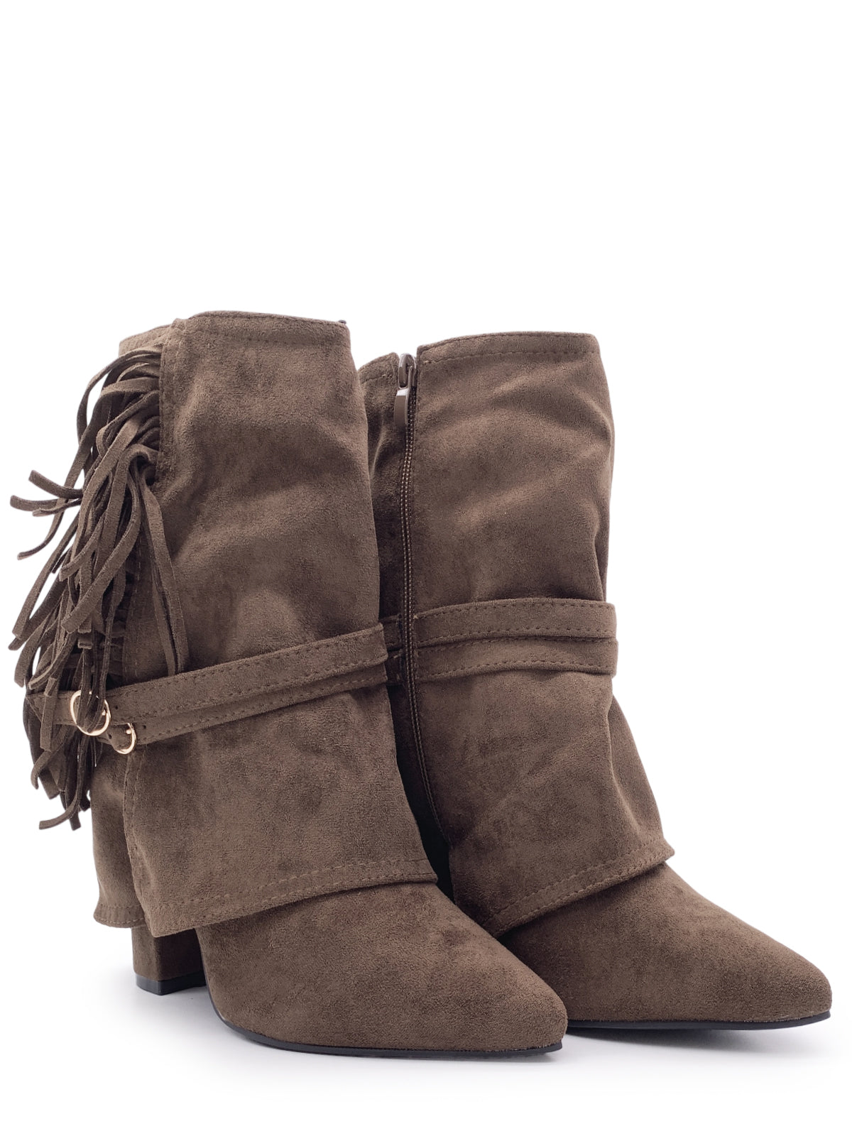 FABIOLA - Tronchetti in camoscio con risvolto