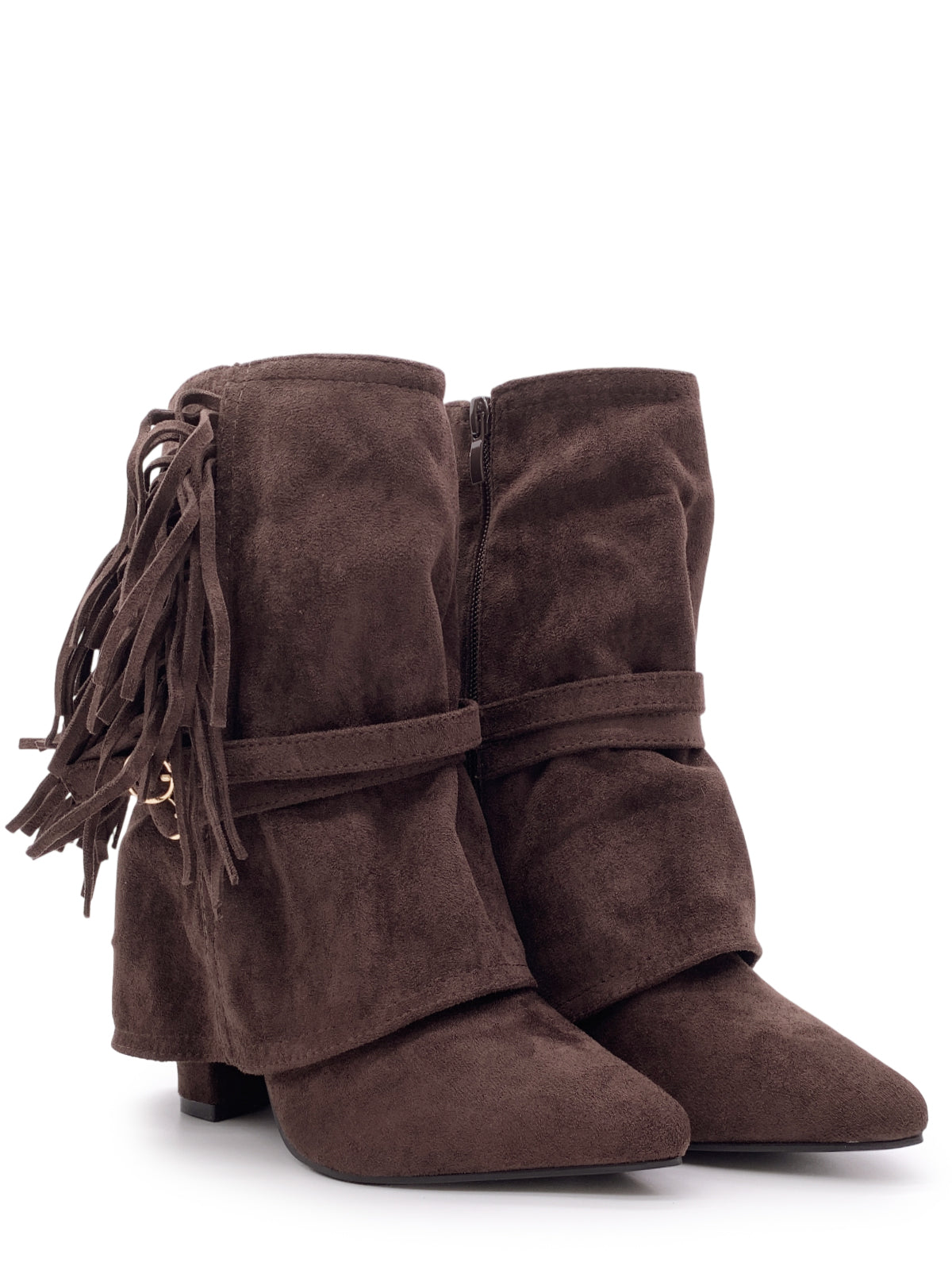 FABIOLA - Tronchetti in camoscio con risvolto