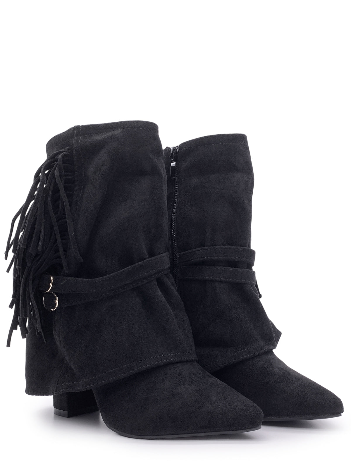 FABIOLA - Tronchetti in camoscio con risvolto