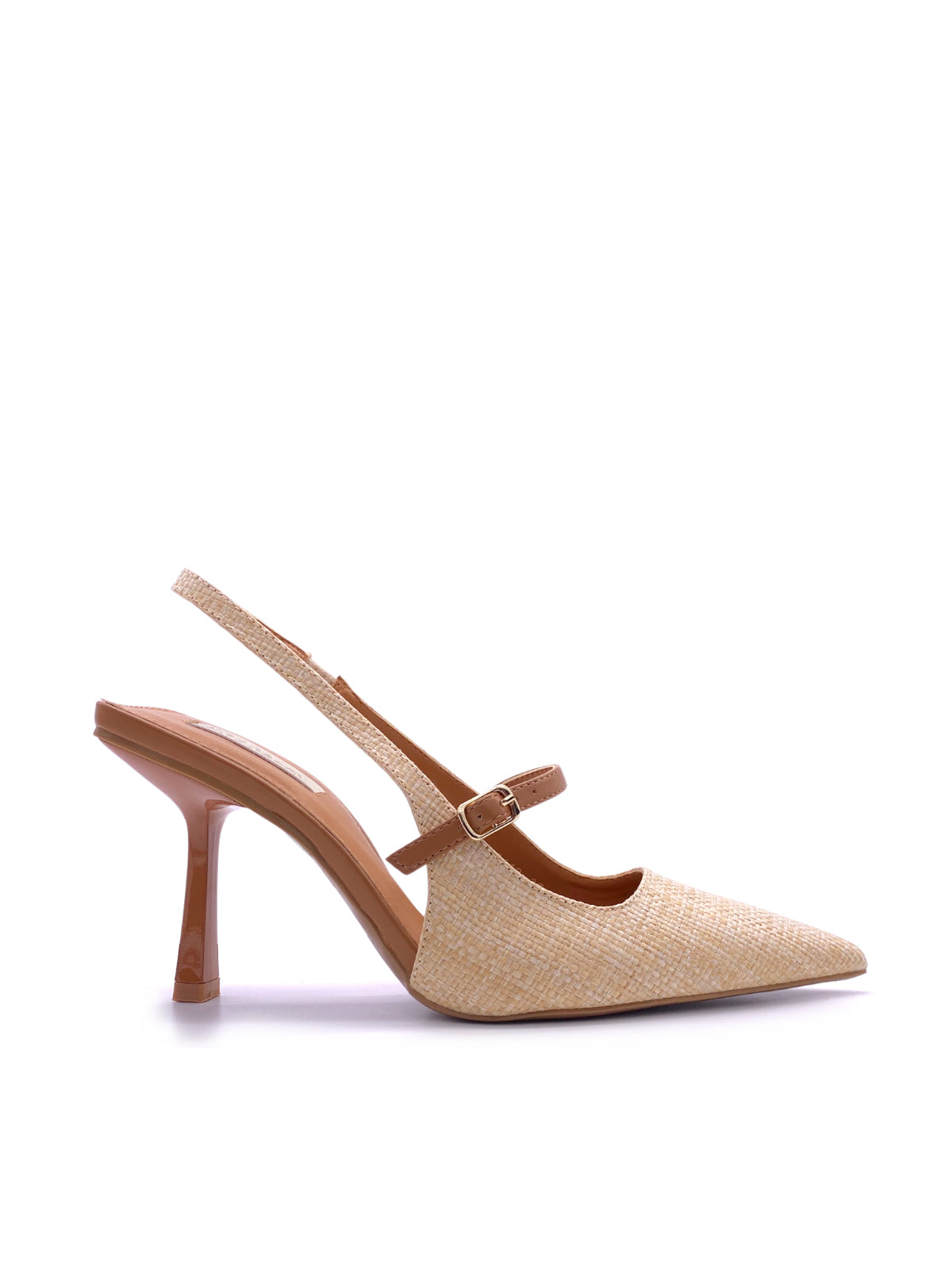 FEDRA - Decolletè Slingback in rafia con cinturino
