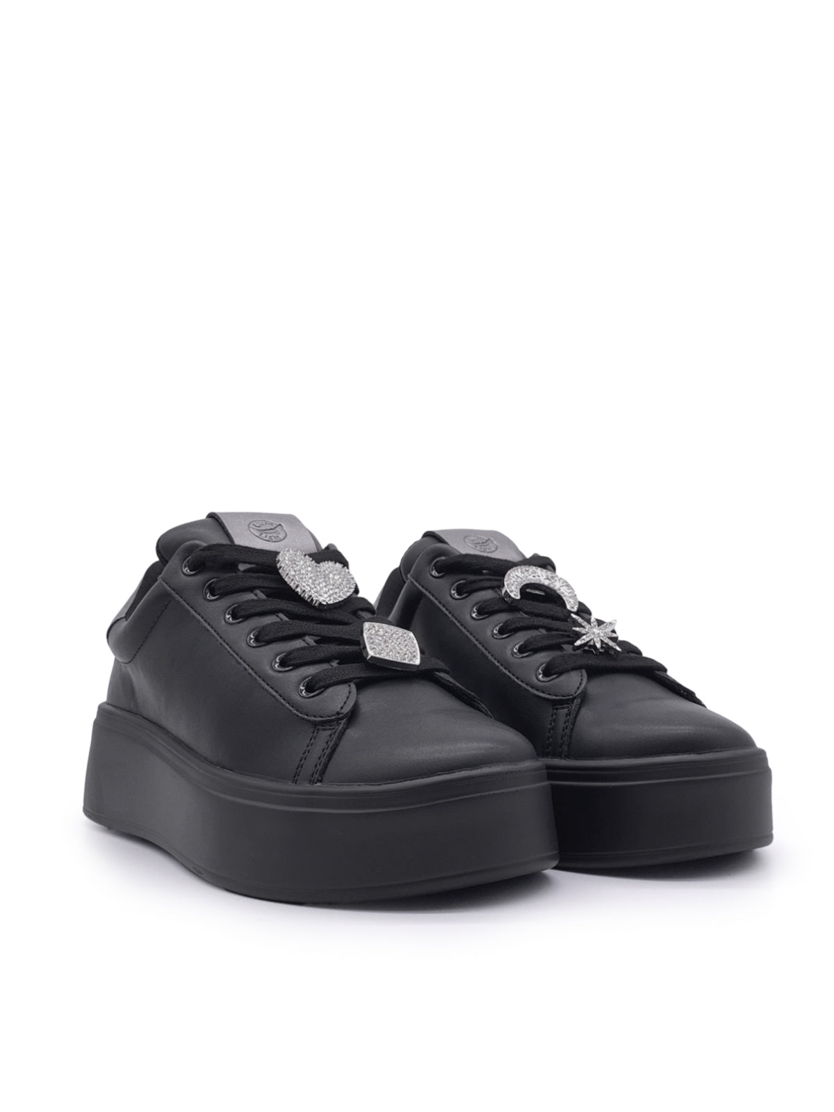 FELISHA - Sneakers in ecopelle e camoscio con stringhe e accessori in strass