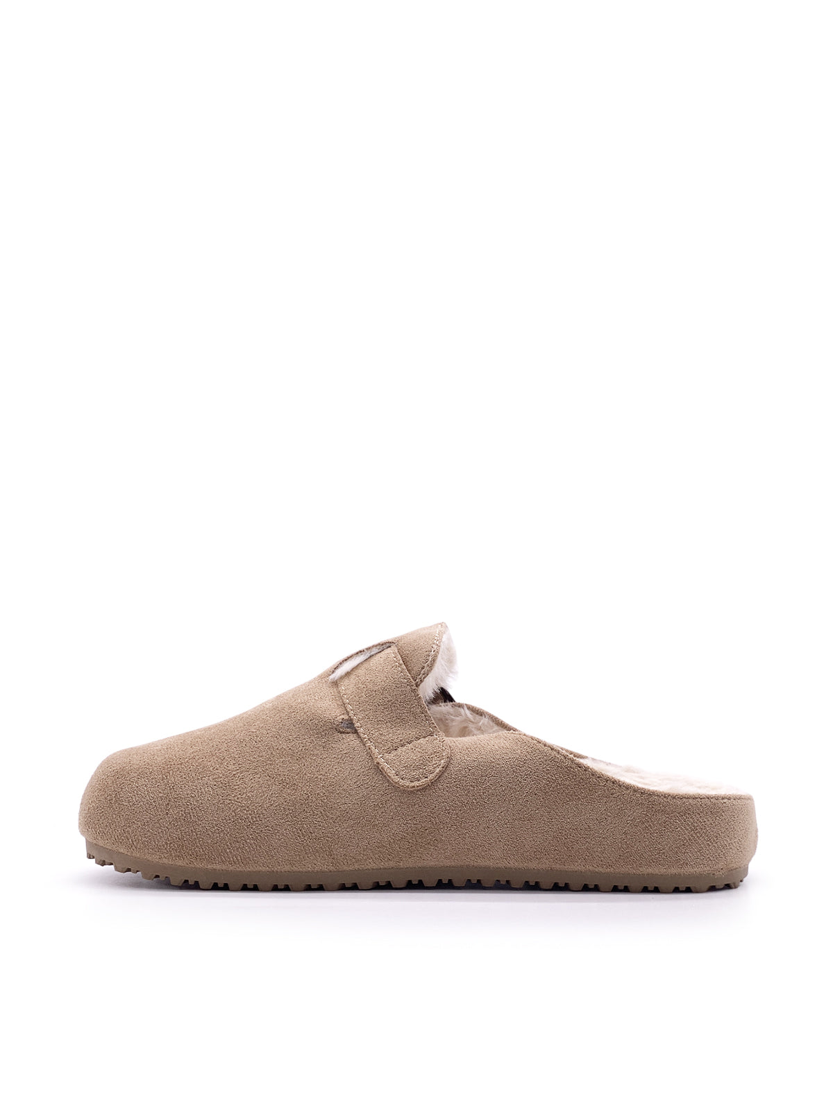 GEMMA - Ciabatte in camoscio con ecopelliccia