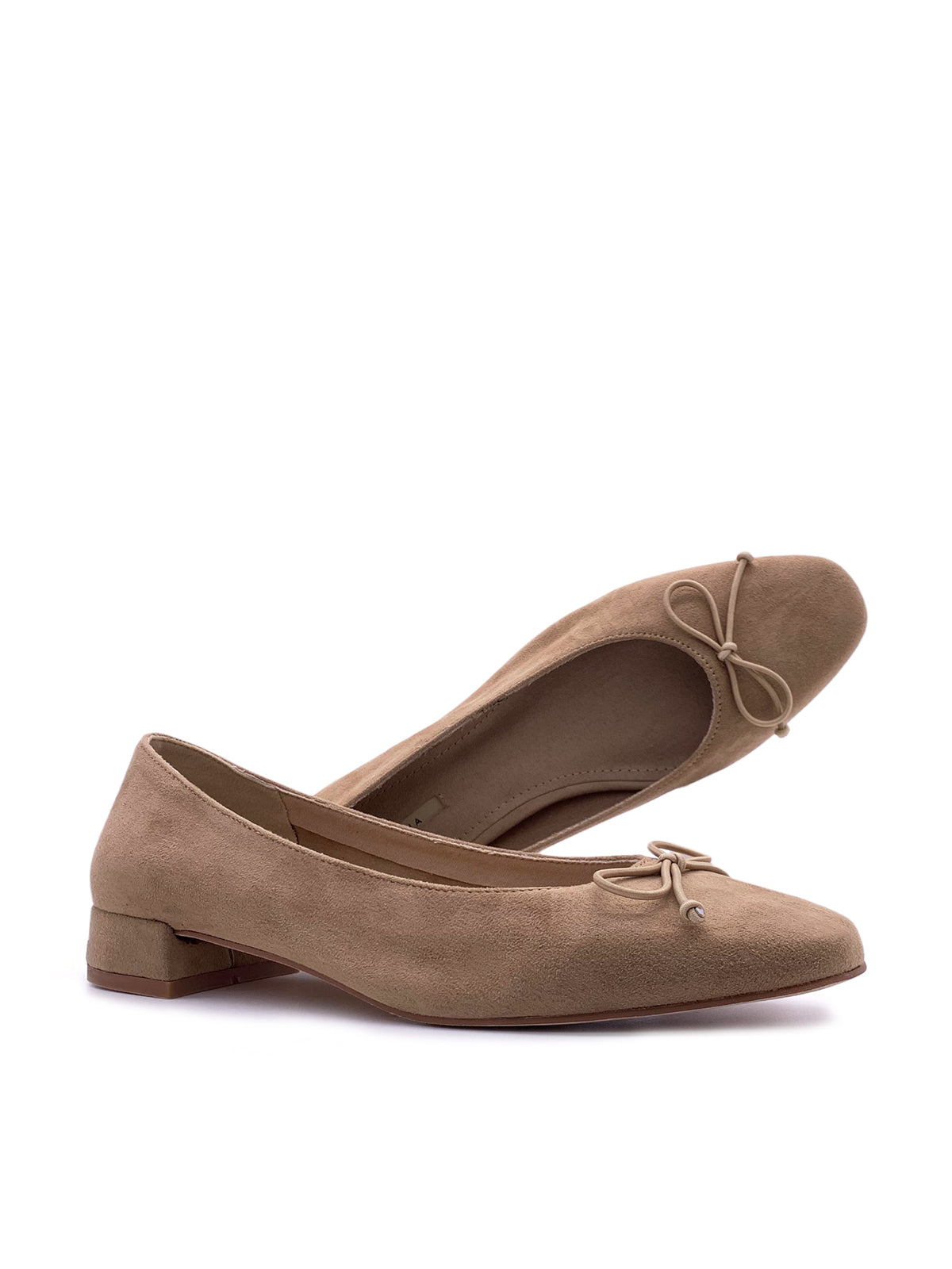 GISELLA - Ballerine in camoscio con tacco basso