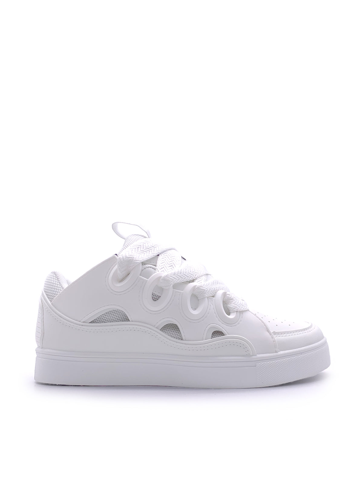 GIUSY - Sneakers in ecopelle e tessuto con stringhe